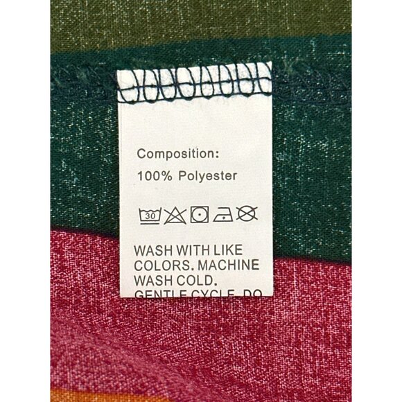 CCC Unisex Multicolor Striped Button Up Shirt Polyester Casual Retro Chic Large - Picture 6 of 9